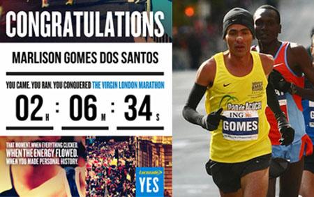 O brasileiro Marilson Gomes dos Santos mostrou no último domingo, dia 17 de Abril, porque é considerado o melhor maratonista do País na atualidade / Arte: Esporte Alternativo